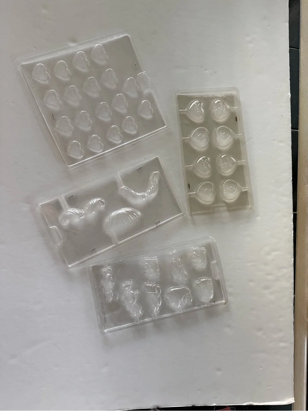 Wilton Clear Plastic Chocolate Candy Molds Set of 4 - 3 Valentine’s Day themed
